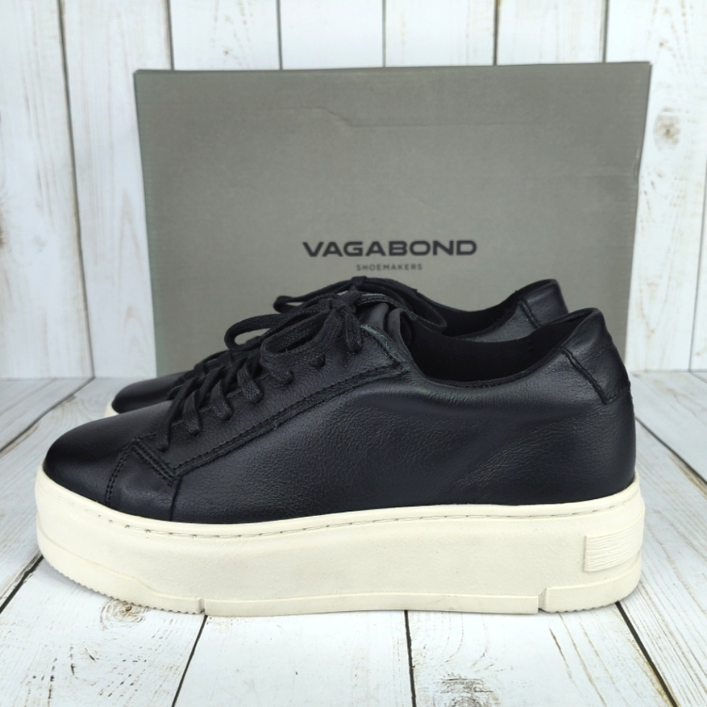 Vagabond Judy Black Leather Platform Sneakers - Picture 5 of 13